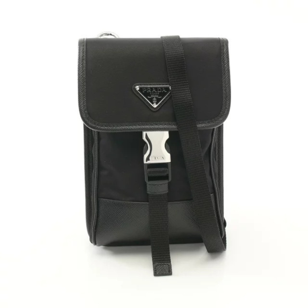 Prada TESSUTO SAFFIAN Shoulder Bag Saffiano Leather Black